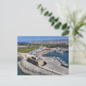 Burg Paphos und Hafen mit Leuchtturm Postkarte (Stehend Vorderseite)