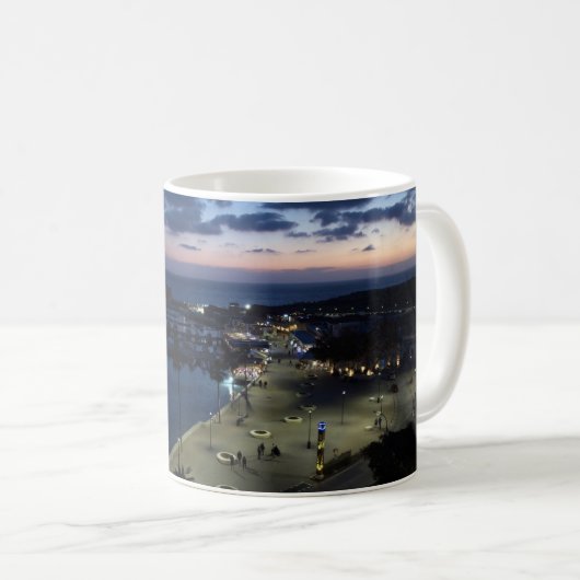 Burg Paphos und Hafen nachts, Zypern Kaffeetasse (VorderseiteRechts)