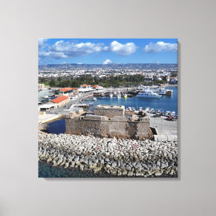 Burg Paphos vom Meer Leinwanddruck