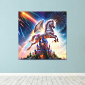 Burg Pegasus Leinwanddruck (Insitu (Holzboden))