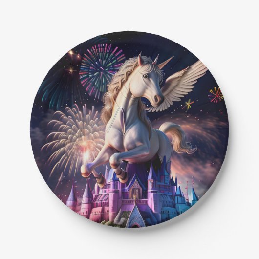 Burg Pegasus Pappteller (Vorderseite)