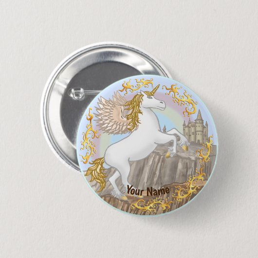Burg Pegasus Unicorn Button (Vorne & Hinten)
