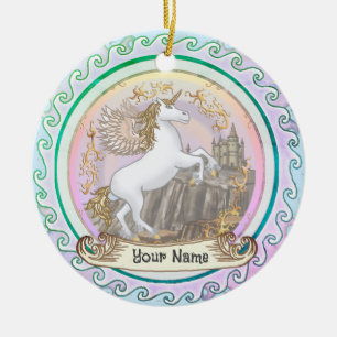 Burg Pegasus Unicorn Keramik Ornament