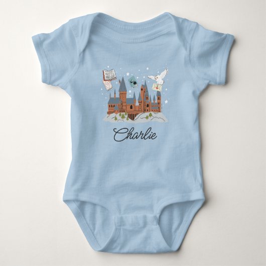 Burg personalisiert Hogwarts Baby Strampler (Vorderseite)