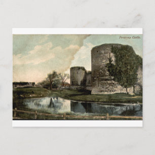 Burg Pevensey Vintage Sussex Ruinen Postkarte