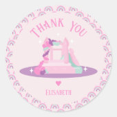 Burg Pink Bounce Runder Aufkleber (Vorderseite)