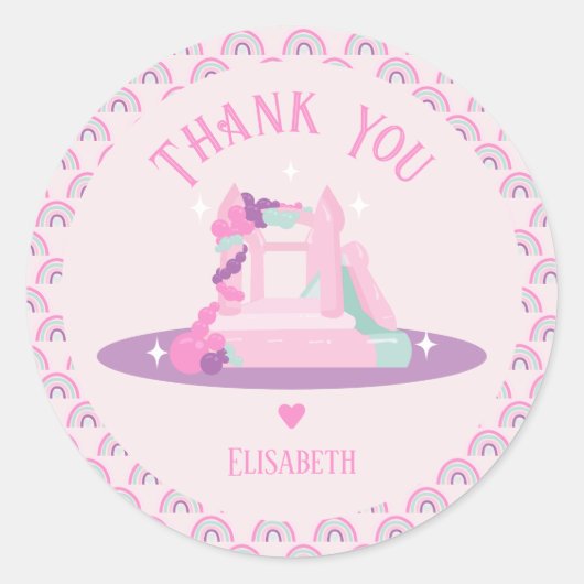 Burg Pink Bounce Runder Aufkleber (Vorderseite)