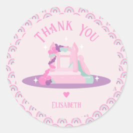 Burg Pink Bounce Runder Aufkleber