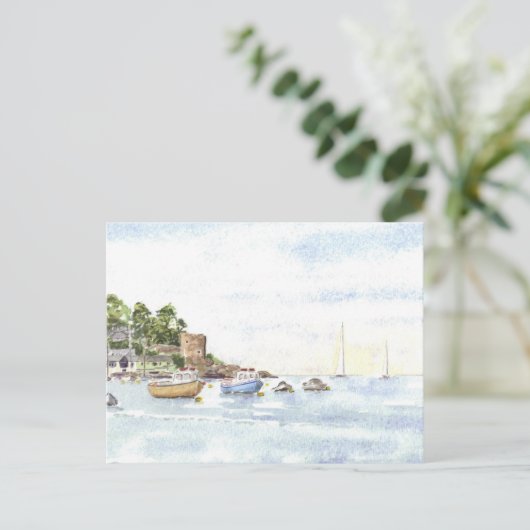 Burg Polruan Postcard Postkarte (Stehend Vorderseite)