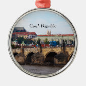 Burg Prag und Karlsbrücke Ornament Aus Metall (Vorne)