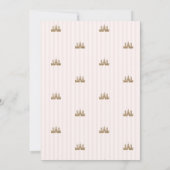 Burg Princess, Blume, Geburtstag gestreift Einladung (Rückseite)