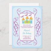 Burg Rapunzel zum Geburtstag Einladung (Vorne/Hinten)