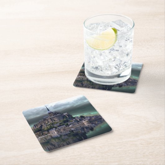 Burg Rechteckiger Pappuntersetzer (Vor Ort)