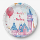 Burg Rosa Princess Pappteller (Vorderseite)