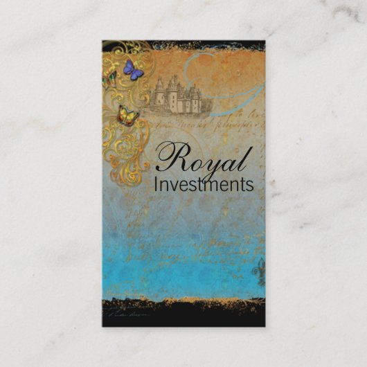 Burg Royal Scrolls Business Cards Visitenkarte (Vorderseite)