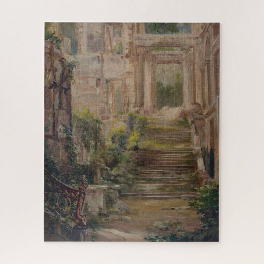 Burg Saint-Cloud Ruins Treppen Puzzle (Vertikal)
