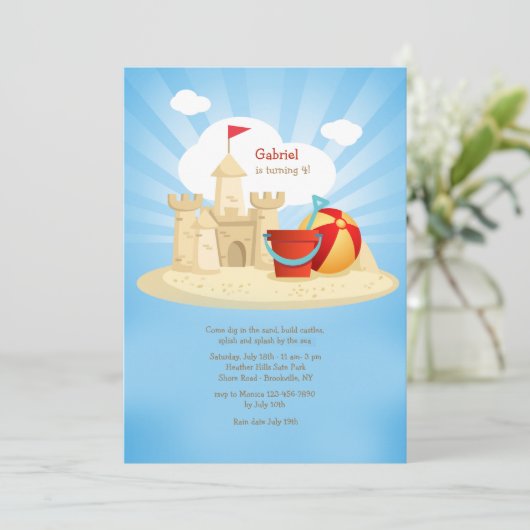 Burg Sand Einladung (Stehend Vorderseite)