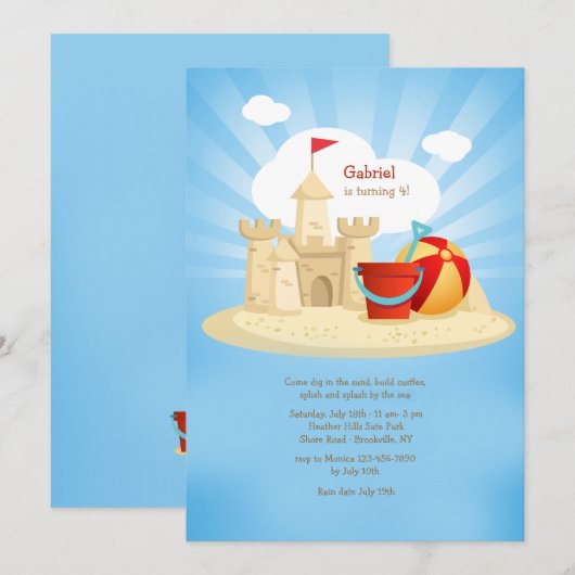 Burg Sand Einladung (Vorne/Hinten)