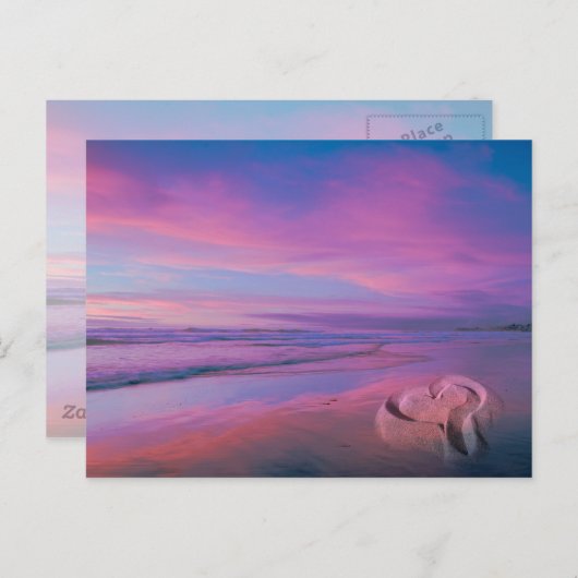 Burg Sand Liebe Postkarte (Vorne/Hinten)