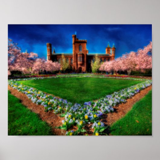 Burg Smithsonian Garden Kirchenblüten Poster (Vorne)