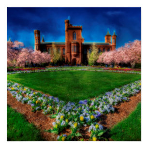 Burg Smithsonian Garden Kirchenblüten Poster