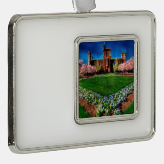 Burg Smithsonian Garden Kirchenblüten Rahmen-Ornament Silber (Rechts)