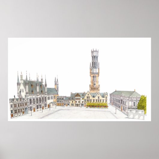 Burg Square. Brügge Belgien. Poster (Vorne)