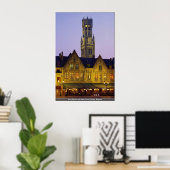 Burg Square und Belfry Tower, Brügge, Belgien Poster (Heimbüro)
