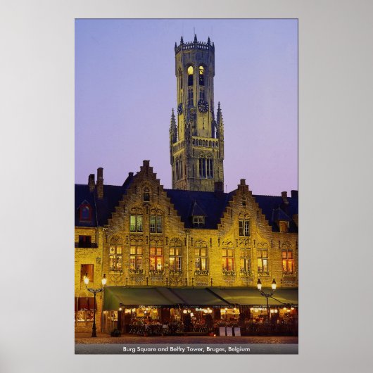 Burg Square und Belfry Tower, Brügge, Belgien Poster (Vorne)