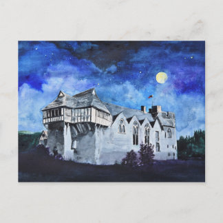 Burg Stokesay am Mondschein Postkarte