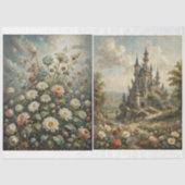 Burg und Blume 2designs -Decoupage- Seidenpapier (Vorderseite)