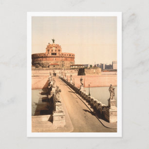 Burg und Brücke von St. Angelo, Rom, Latium, Itali Postkarte