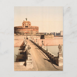 Burg und Brücke von St. Angelo, Rom, Latium, Itali Postkarte