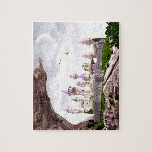 Burg und Drachen Puzzle (Vertikal)