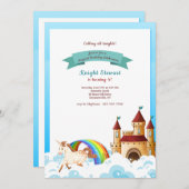 Burg und Einhorn Einladung (Vorne/Hinten)