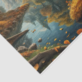 Burg und Fluss im Herbst Seidenpapier (Detail)