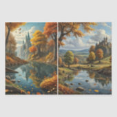 Burg und Fluss im Herbst Seidenpapier (Vorderseite)