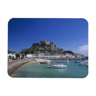 Burg und Hafen Mount Orgueil, Gorey, Jersey Magnet
