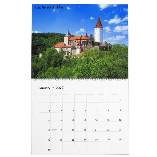 Burg und Schloss 2010 Kalender (Jan 2027)