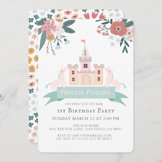 Burg Unicorn Wilhelm Tell Einladung (Vorne/Hinten)