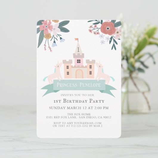 Burg Unicorn Wilhelm Tell Einladung (Stehend Vorderseite)