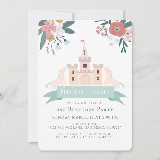 Burg Unicorn Wilhelm Tell Einladung (Vorderseite)