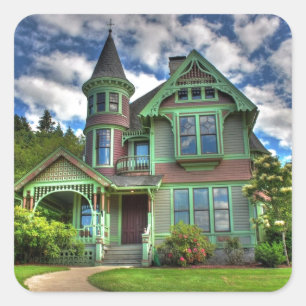 Burg von Drain Oregon Quadratischer Aufkleber