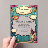 Burg von Wald auf Märchensee Hochzeit Acryleinladungen (Insitu (Handheld))