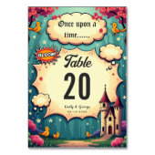 Burg von Wald auf Märchensee Hochzeit Tischnummer (Rückseite)