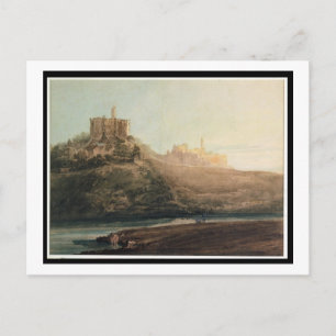 Burg Warkworth, Northumberland, c.1798 (w/c, gou Postkarte