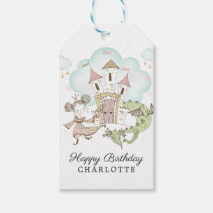 Burg Wasserfarbe Prinzessin Dragon Girl Geschenkanhänger