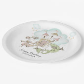 Burg Wasserfarbe Prinzessin Dragon Girl Pappteller (Schrägansicht)