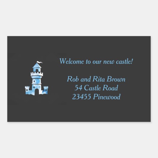 Burg Wasserfarben Personalisierter Aufkleber im Sc (Vorderseite)