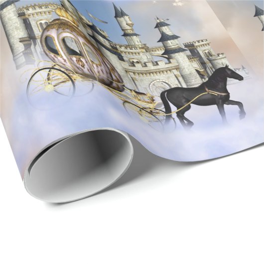 Burg Wolken Fairy Tale Geschenkpapier (Rolleneckpunkt)